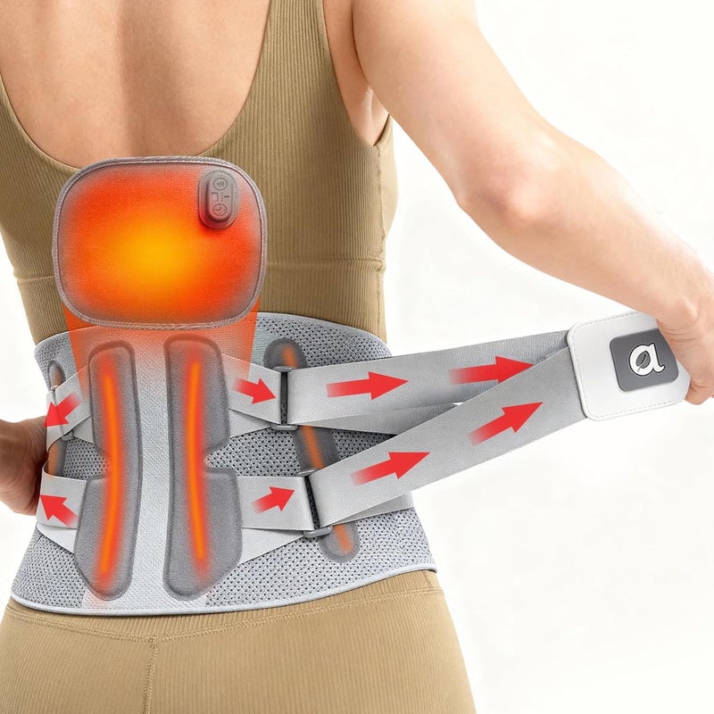 arboleaf Lumbar Support Belt with Heat – Lower Back Brace for Men and Women, Adjustable 360° Compression Wrap with 3 Heat Levels (40°/50°/60°C), Size L (Waist 31.5"-37.4") - Image 1